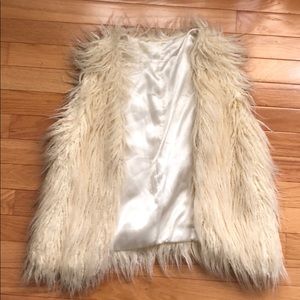 Vintage Faux White Fur Vest